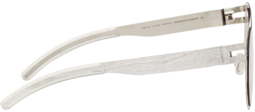 サングラス Mykita SS25 Unisex SUNGLASSES (MMTRANSFER004 354 WHITE) Maison Margiela Silver MYKITA Edition MMTRANSFER004