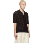 Lacoste Brown Lacy Knit Crocodile Shirt