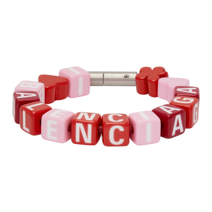 Photo: Balenciaga Pink and Red Toy Bracelet