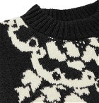 Sacai - Intarsia Wool-Blend Sweater - Black