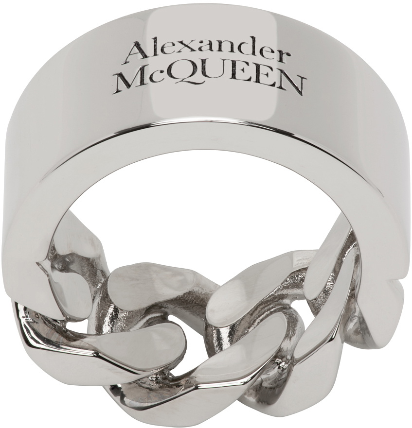Alexander McQueen Silver Identity Ring