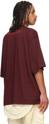 Walter Van Beirendonck Burgundy 'I Love W' T-shirt