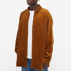 Acne Studios Men's Spartan Cord Button Down Shirt in Almond Brown