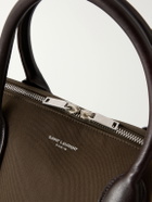 SAINT LAURENT - Bowling Leather-Trimmed Cotton-Canvas Weekend Bag