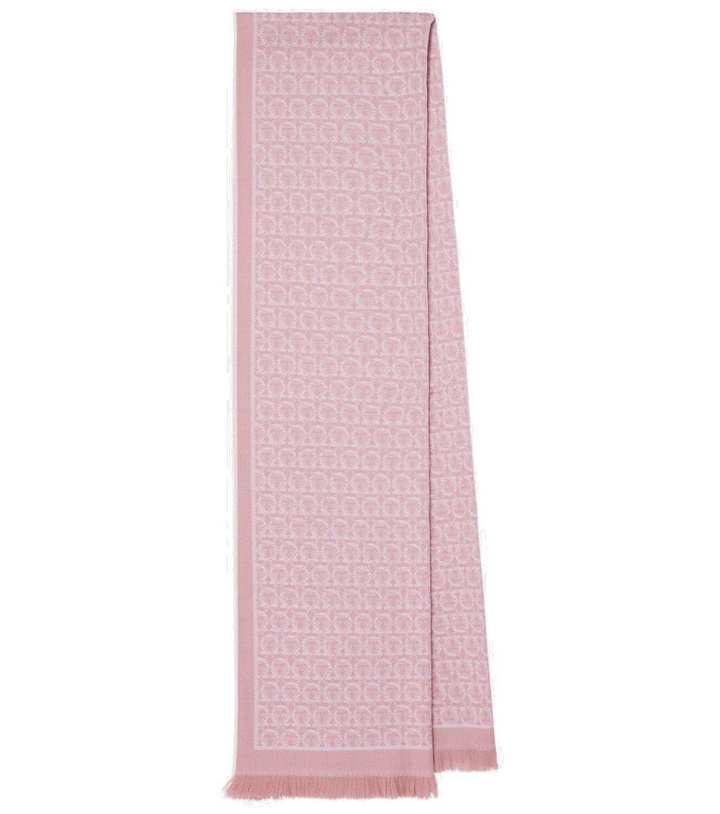 Photo: Ferragamo Fringed logo wool scarf