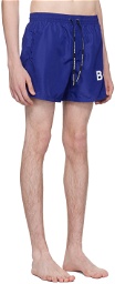 Balmain Blue Printed Swim Shorts
