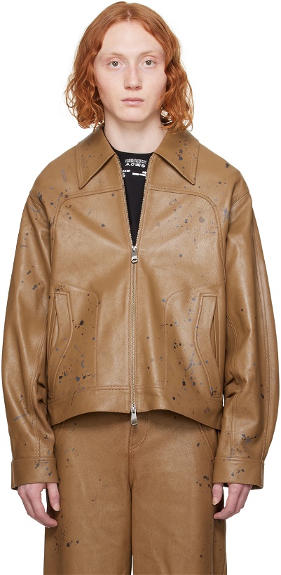 Photo: ADER error Tan Nord Leather Jacket