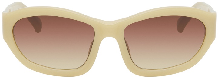 Photo: Dries Van Noten Beige Linda Farrow Edition Goggle Sunglasses