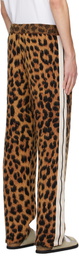 Palm Angels Brown Animalier Track Pants