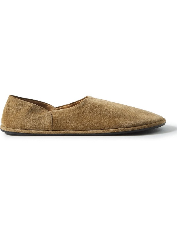 Photo: The Row - Collapsible-Heel Suede Loafers - Brown