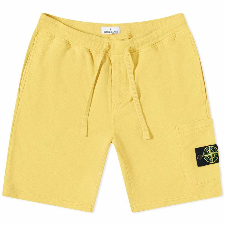 Photo: Stone Island Men's Garment Sweat Short in Yellow