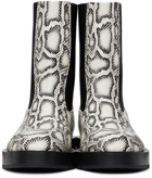 Givenchy White & Black Python Squared Chelsea Boots