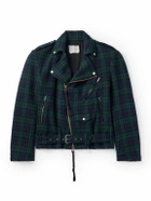 Greg Lauren - Brando Belted Checked Wool Jacket - Green