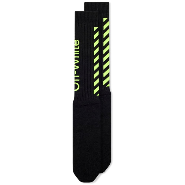 Photo: Off-White Diagonal Sock Black & Yellow