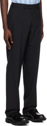 PALMER Black Pinstripe Trousers