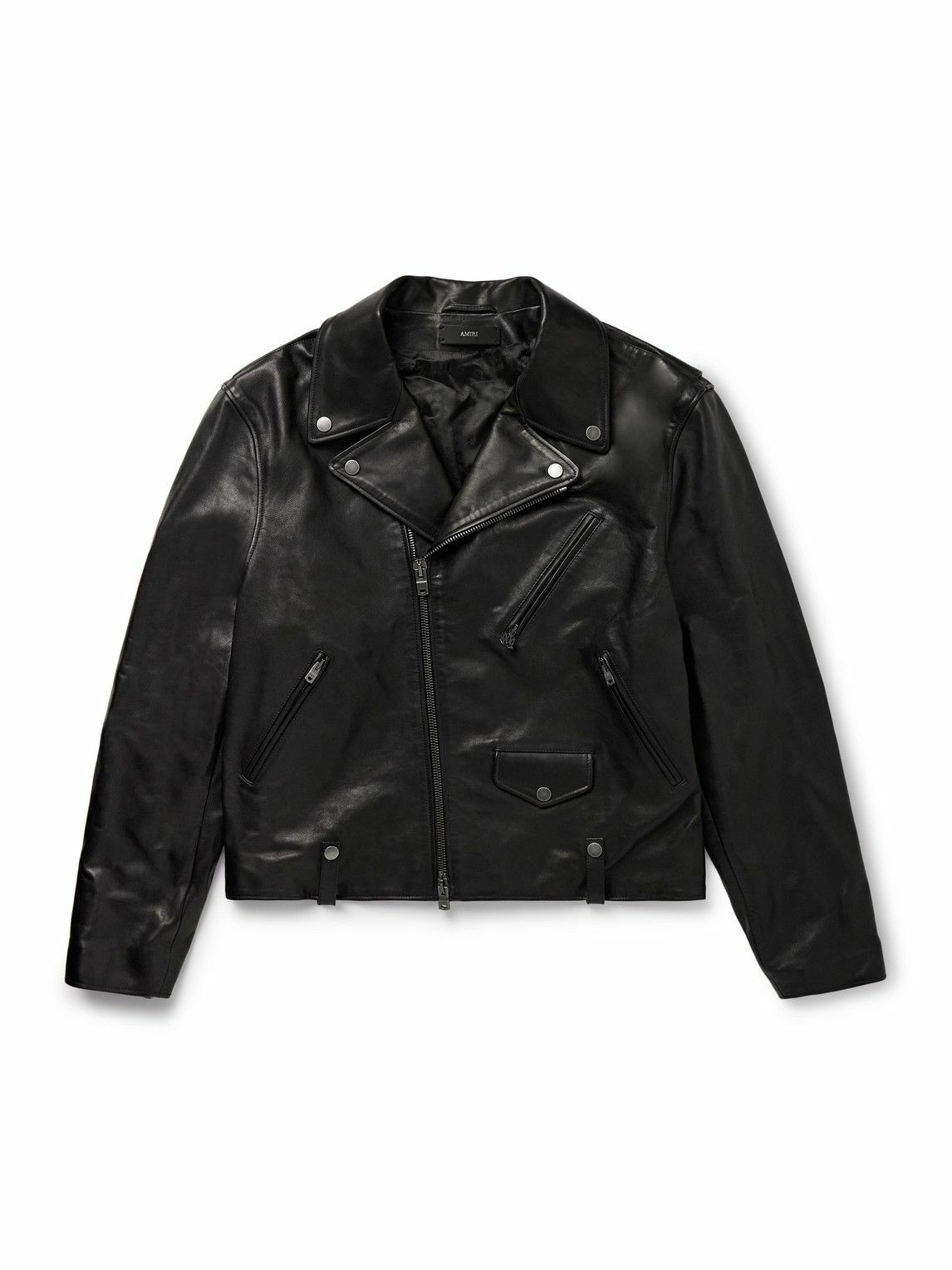 AMIRI - Leather-Trimmed Tie-Dyed Faux Fur Bomber Jacket