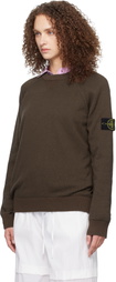 Stone Island Brown 5100013 Raw Hand Organic Cotton Sweater