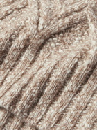 Loro Piana - Mélange Cable-Knit Wool and Cashmere-Blend Sweater - Neutrals