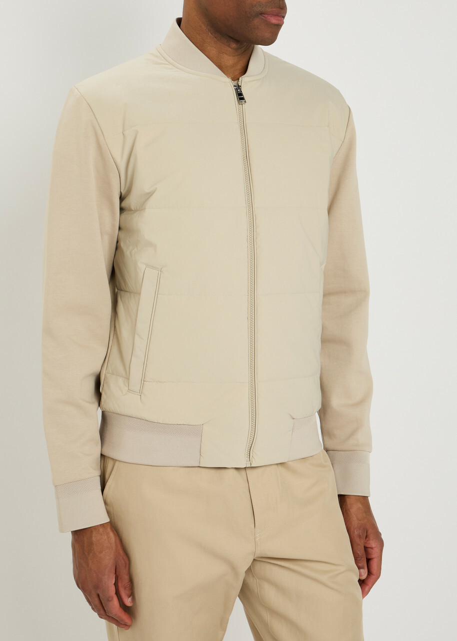 Boss Skiles Quilted Shell and Cotton-blend Jacket Beige