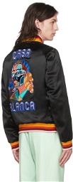 Casablanca Black Silk Bomber Jacket