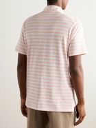 Richard James - Striped Jersey Polo Shirt - Pink