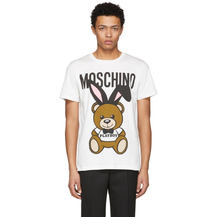 Photo: Moschino White Playboy Teddy Bear T-Shirt