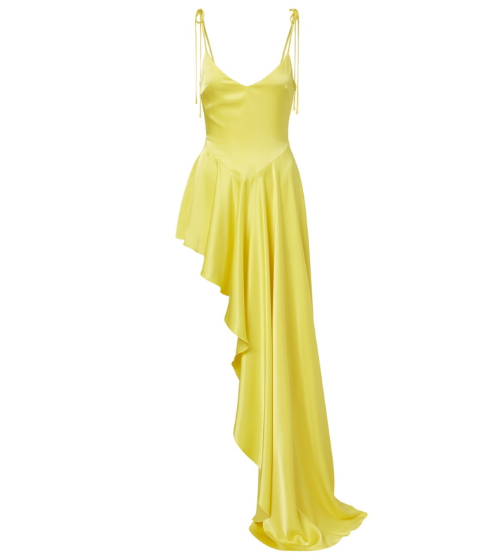 Photo: David Koma Asymmetric draped satin minidress