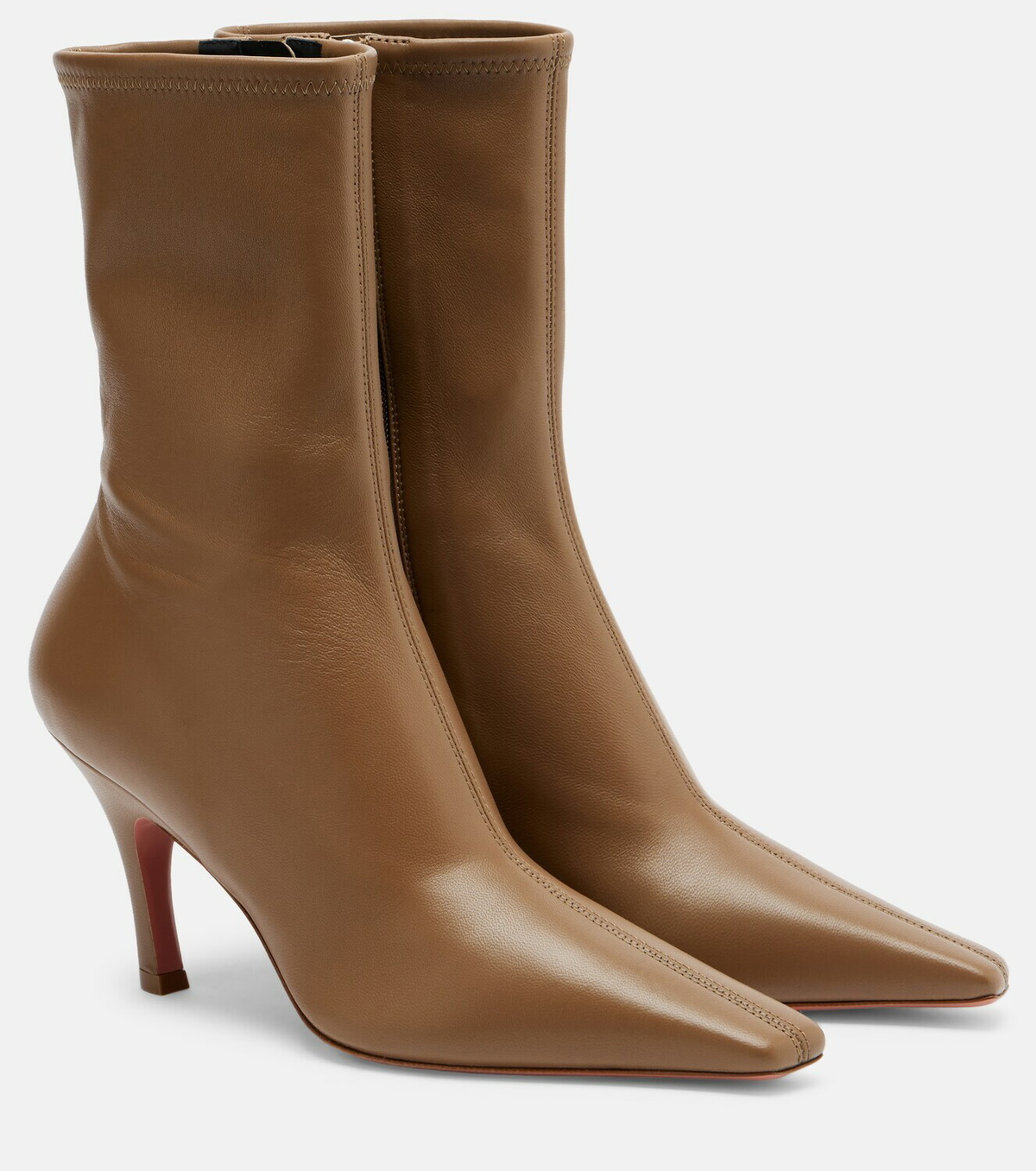 Amina Muaddi Jamie leather ankle boots