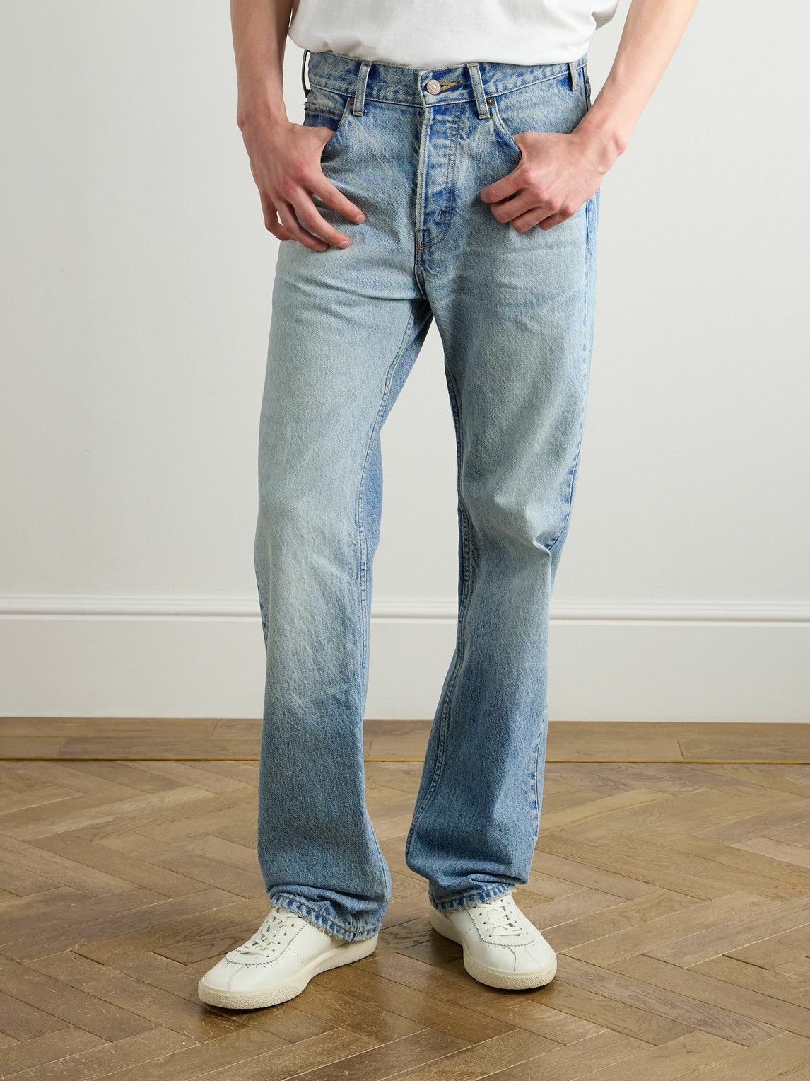 CELINE - Kurt Straight-Leg Distressed Jeans - Blue