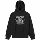 Engineered Garments Men's Raglan Woods Hoodie in Black