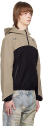 Off-White Black & Taupe Arrow Outl Block Jacket