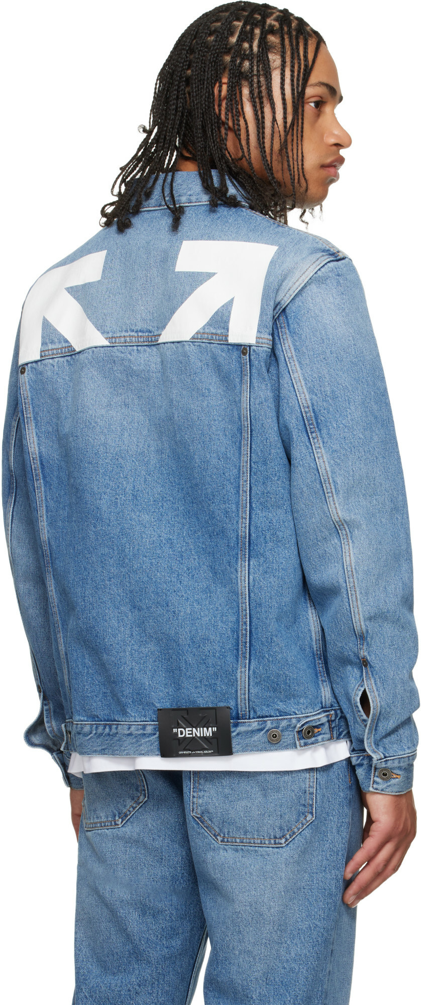 Off-White Blue Half Arrow Denim Skate Jacket