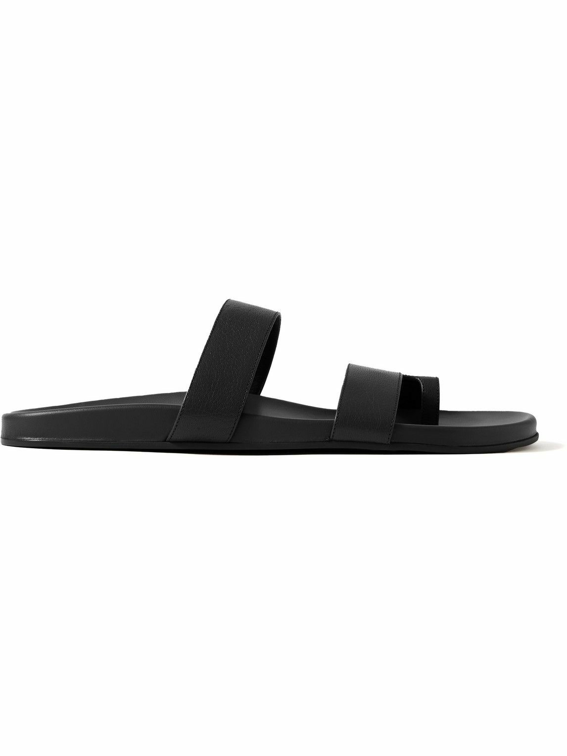 国内完売カラー★THE ROW Hugh leather sandals Hugh leather sandals in black - The Row | Mytheresa