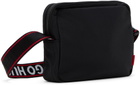Hugo Black Branded Strap Crossbody Bag