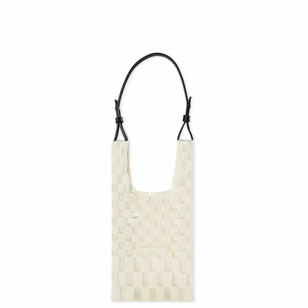 LASTFRAME Women's Sheer Ichimatsu Market Bag Small in Ivory LASTFRAME