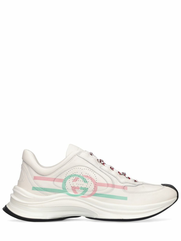 Photo: GUCCI - 50mm Gucci Run Leather Sneakers