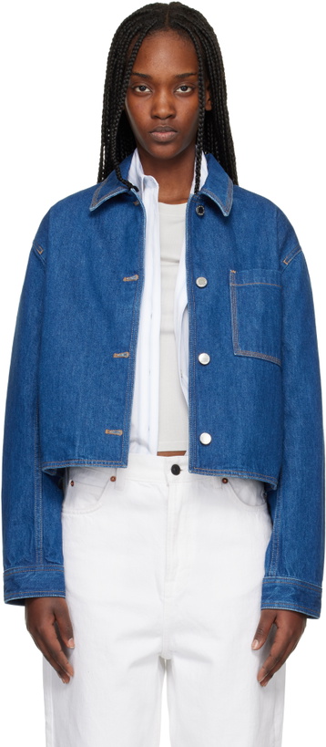Photo: Maison Kitsuné Blue Cropped Denim Jacket