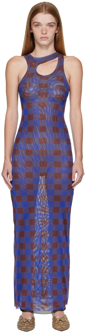 Ottolinger Blue & Red Check Maxi Dress Ottolinger