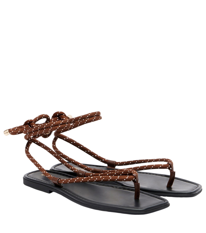 Photo: Veronica Beard Carmina leather-trimmed thong sandals