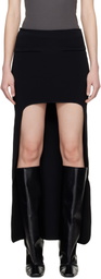 Courrèges Black Circle Edged Long Knit Midi Skirt