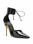 Gucci Black Lace-Up Patent Leather Pumps