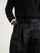 Sacai - Wide-Leg Cotton Chinos - Black