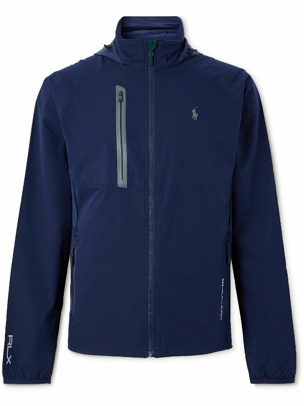 Photo: RLX Ralph Lauren - Mesh-Trimmed Recycled-Shell and Nylon Hooded Golf Jacket - Blue