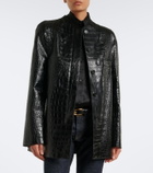 Khaite Sadie croc-effect leather coat