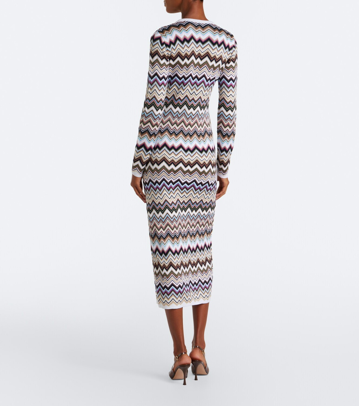 Missoni Zigzag knitted wool-blend midi dress