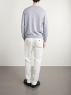 Slowear - Tapered Pleated Stretch-Cotton and Linen-Blend Gabardine Trousers - White