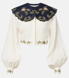 Agua by Agua Bendita Cumbre embroidered linen blouse