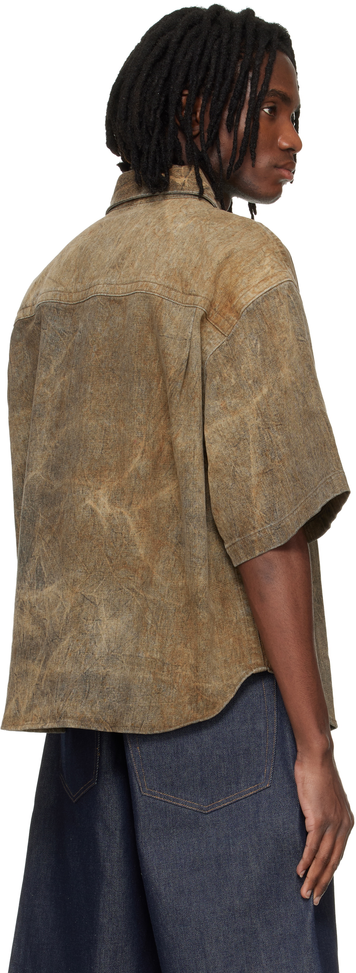 AGOLDE Brown Comfort Stretch Watson Denim Shirt