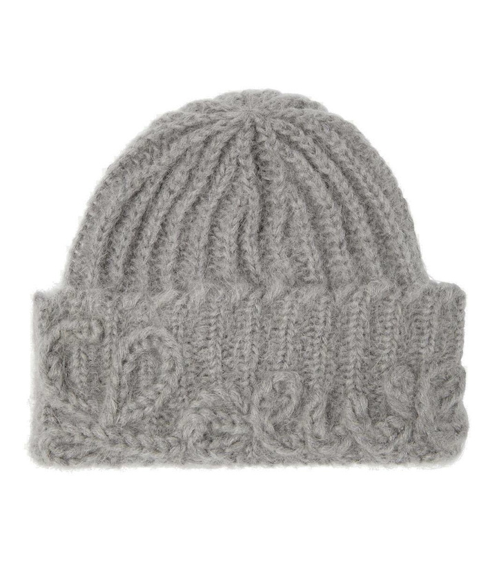 Photo: Loewe Logo ribbed-knit mohair-blend beanie