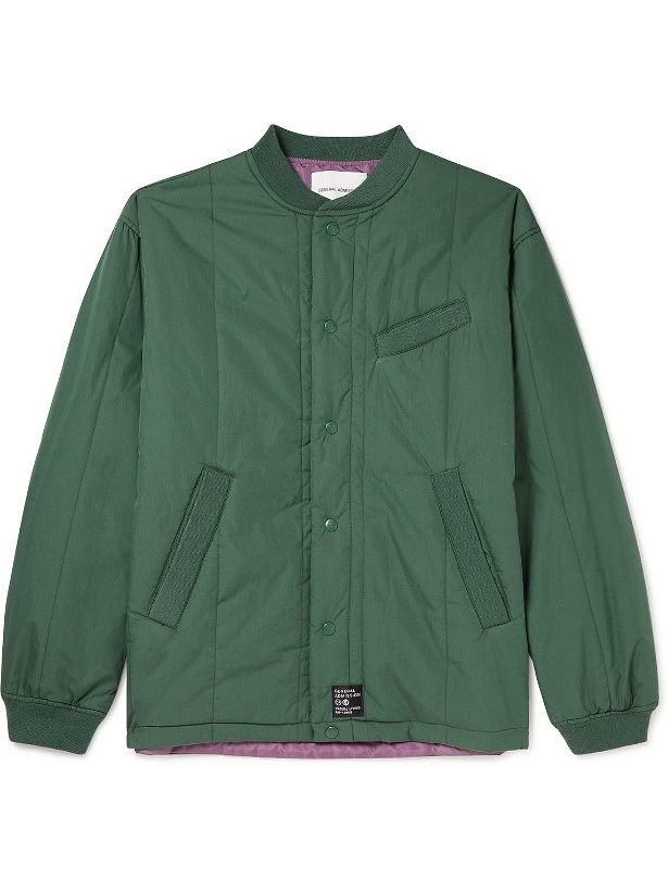 Photo: GENERAL ADMISSION - Quilted Cotton-Blend Shell Bomber Jacket - Green